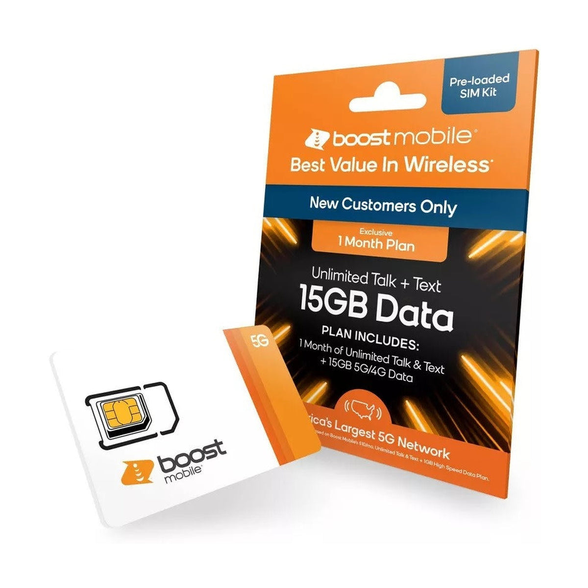Boost Mobile 1 Month 15GB SIM Card