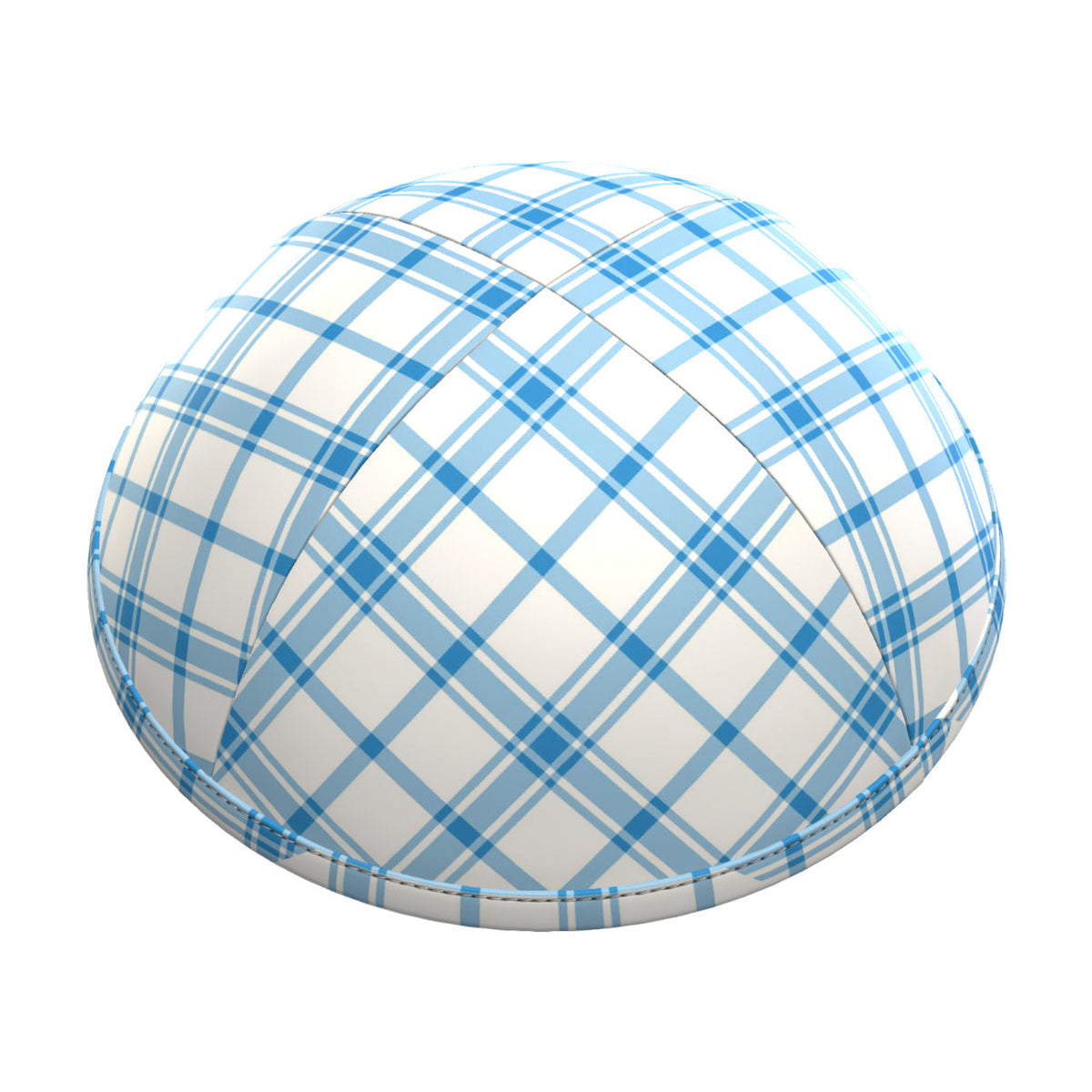 Kippah - Blue and White Plaid