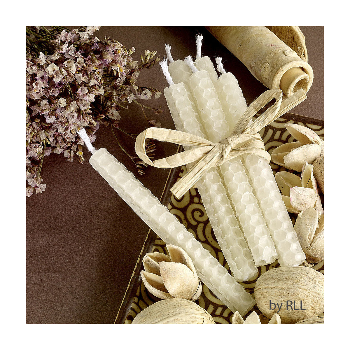 Honeycomb Beeswax Chanukah Candles White