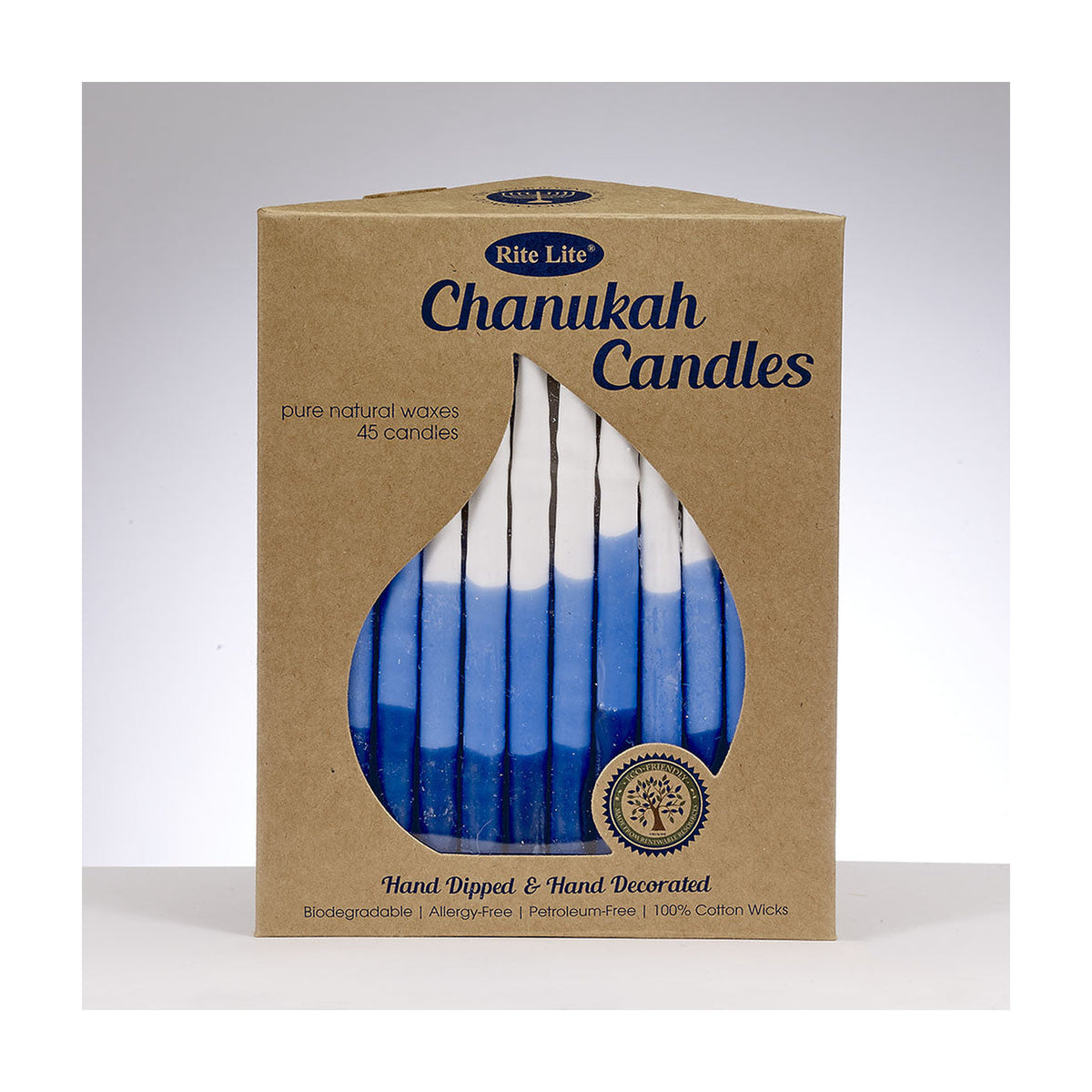 Premium Chanukah Candles, Pure Vegetable Wax, 45pcs