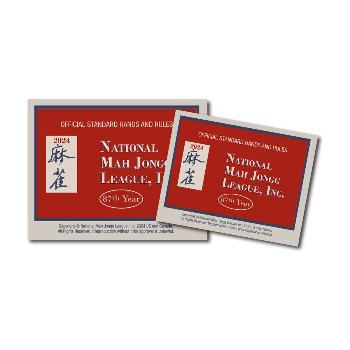 2024 National Mah Jongg League Rules Card Regular Size