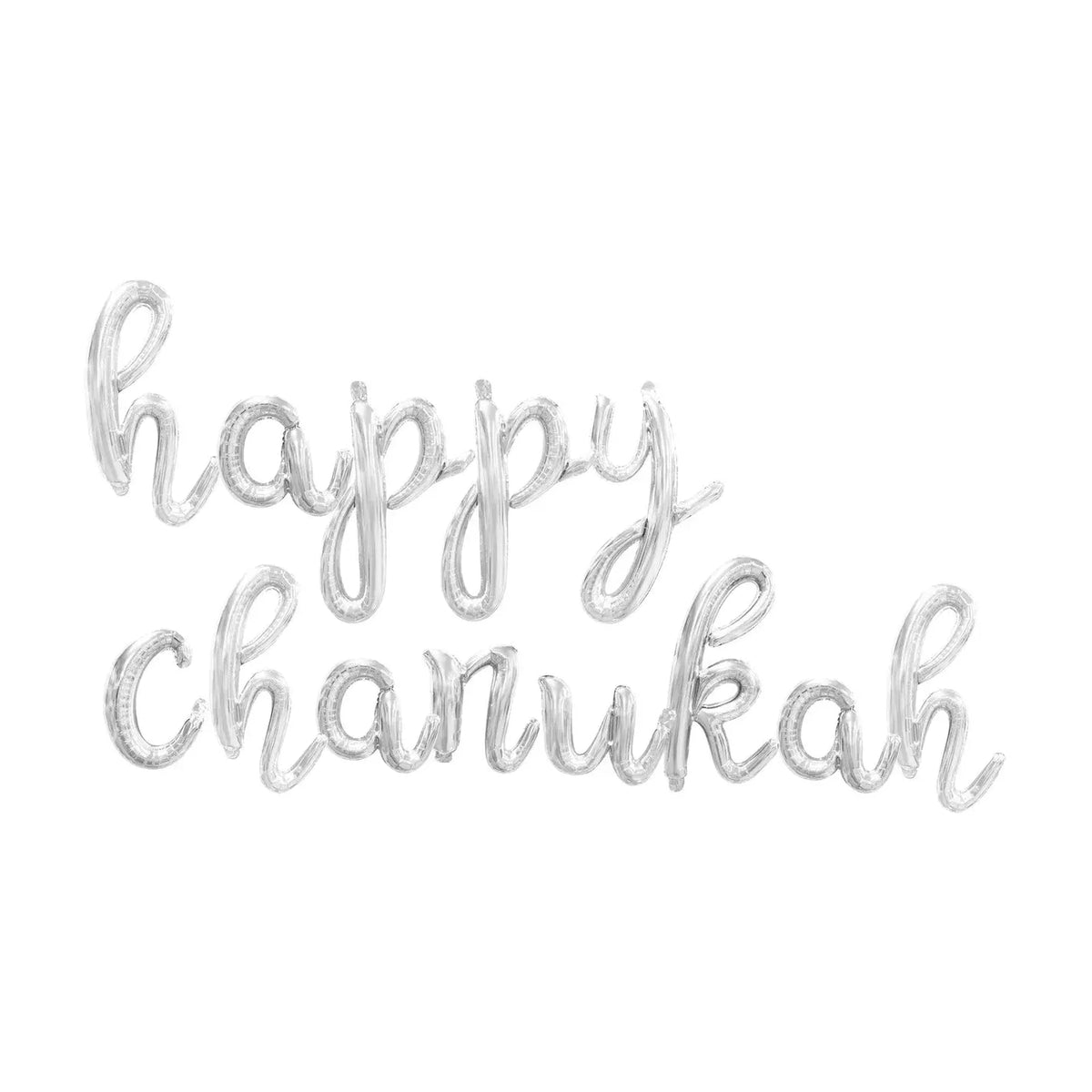 Happy Chanukah Balloon Silver Script