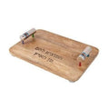 Challah Board, Wood with Aluminum Handles
