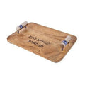 Challah Board, Wood with Aluminum Handles