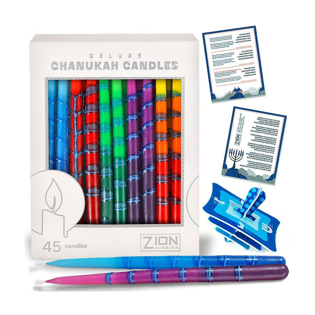 Premium Hand Made and Decorated Hanukkah Candles - Dripped in Luxury