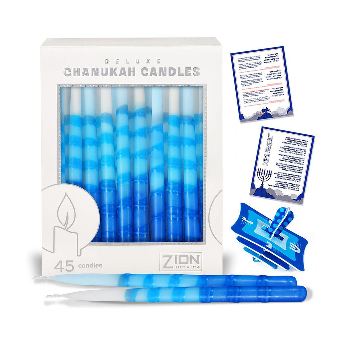 Deluxe Hanukkah Candles Blue elegance - Glacier Breeze