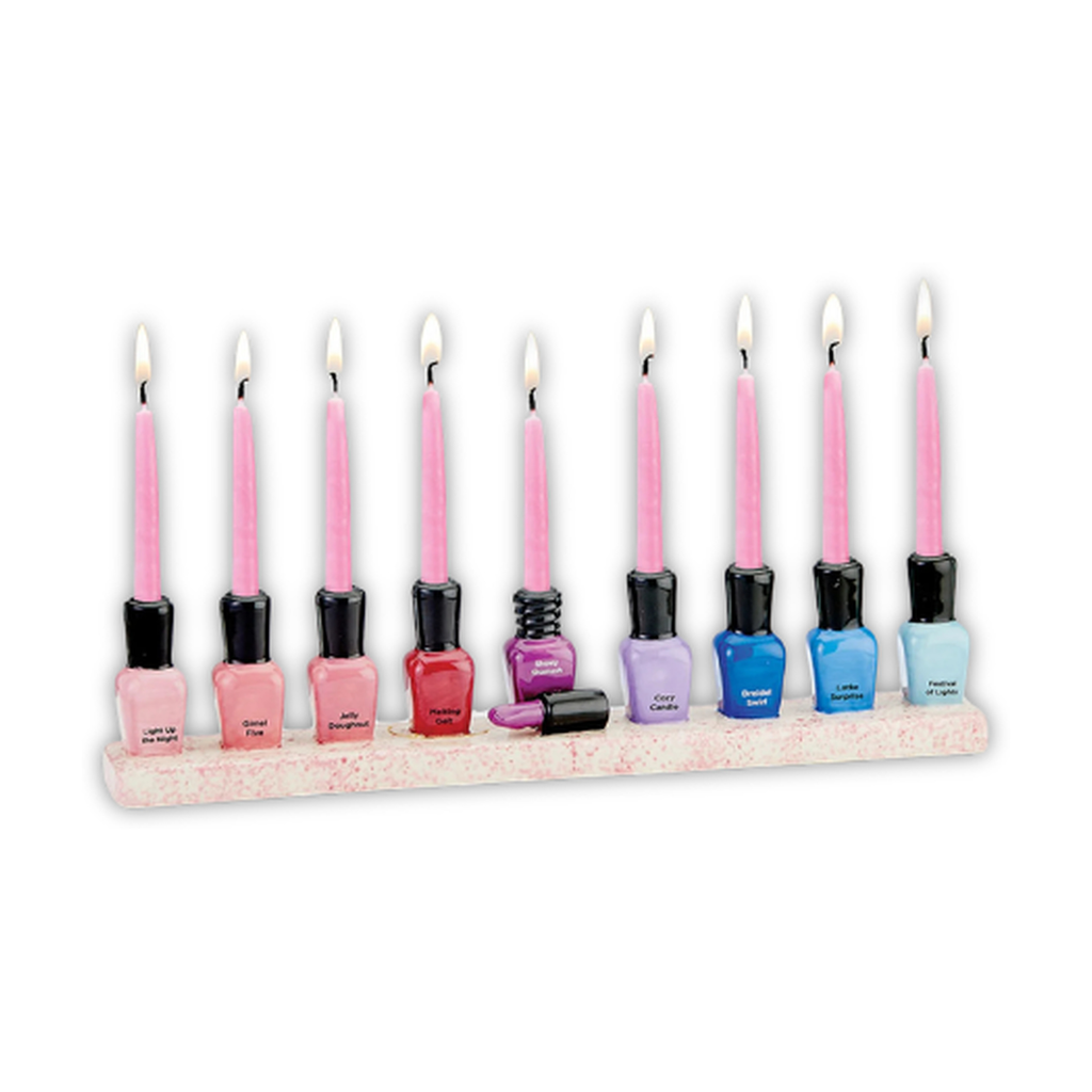 Ceramic Chanukah Menorah, Nail Polish Design