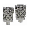 Floral Design Neronim Candle Holders - Silver Plated - 2 Pack - 3"H