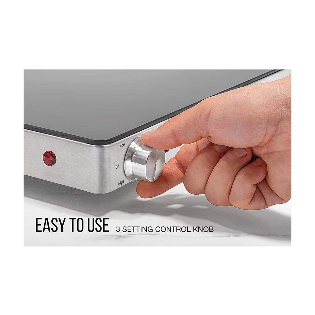 Glass-Top Warming Tray with Temperature Control