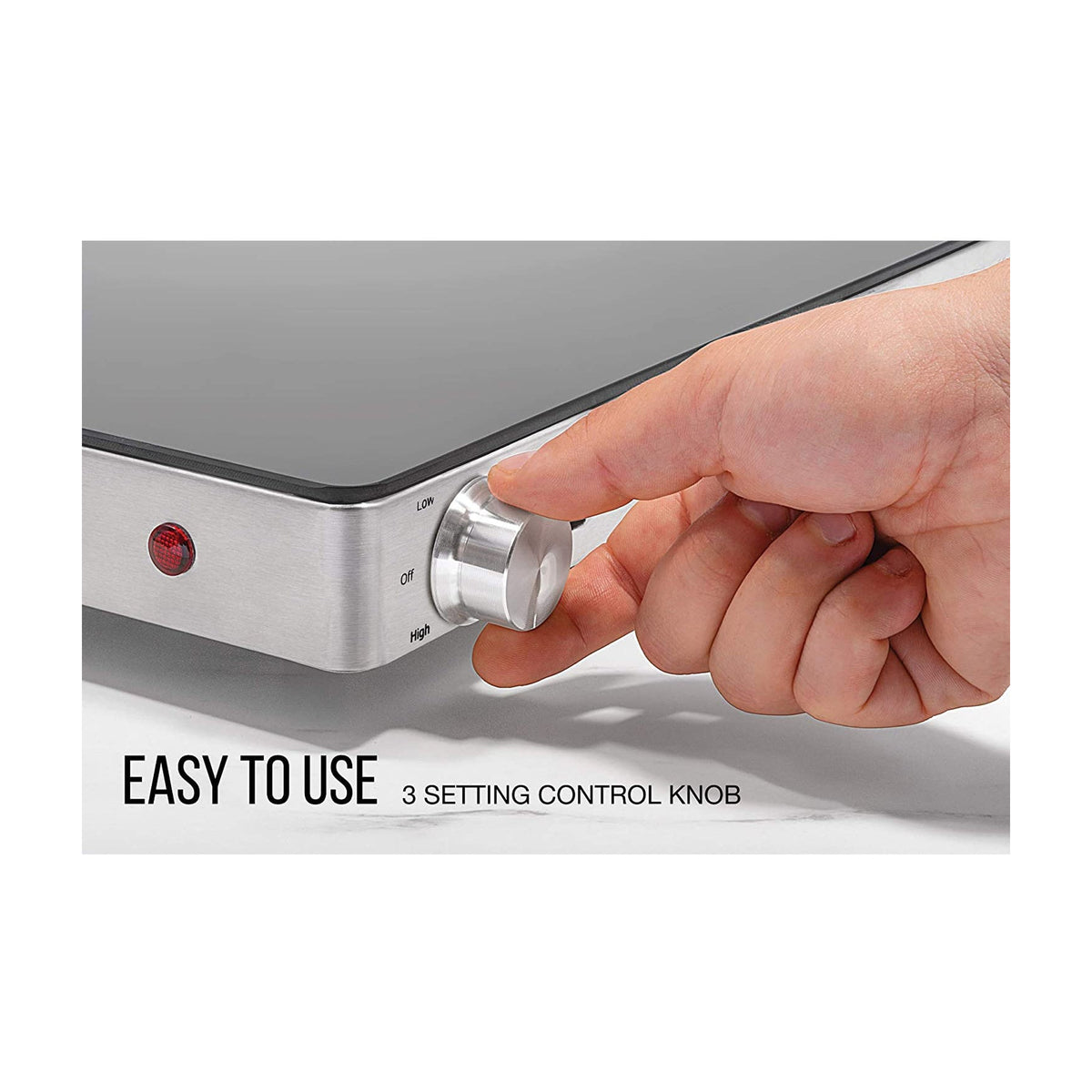 Glass-Top Warming Tray with Temperature Control