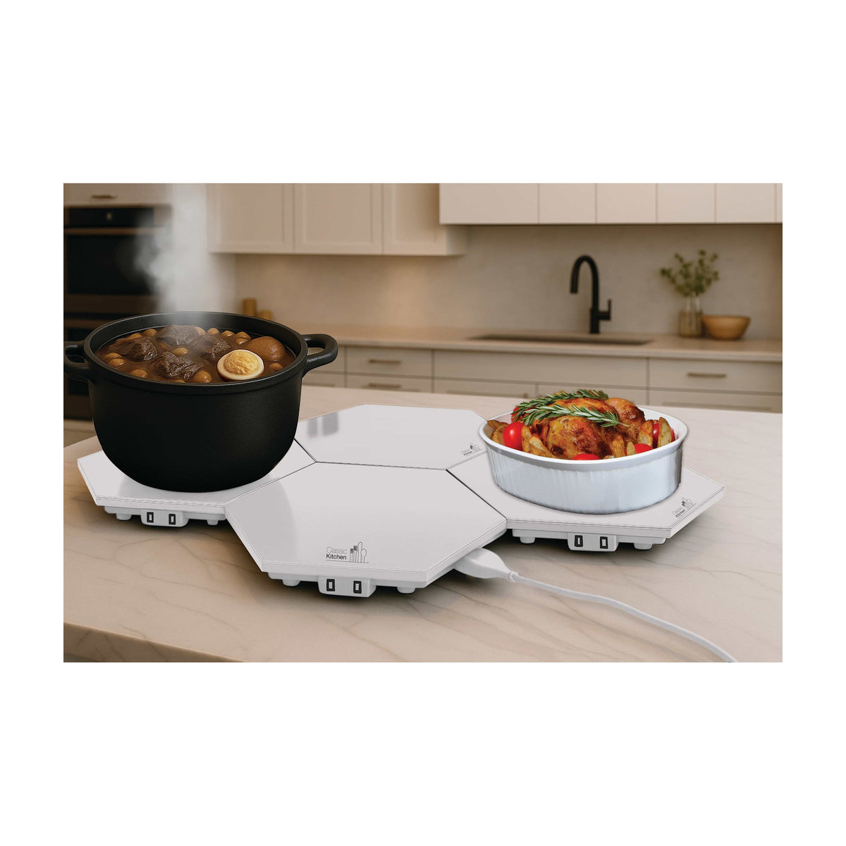 Shabbos·Hot Modular Expandable Warming Tray, White