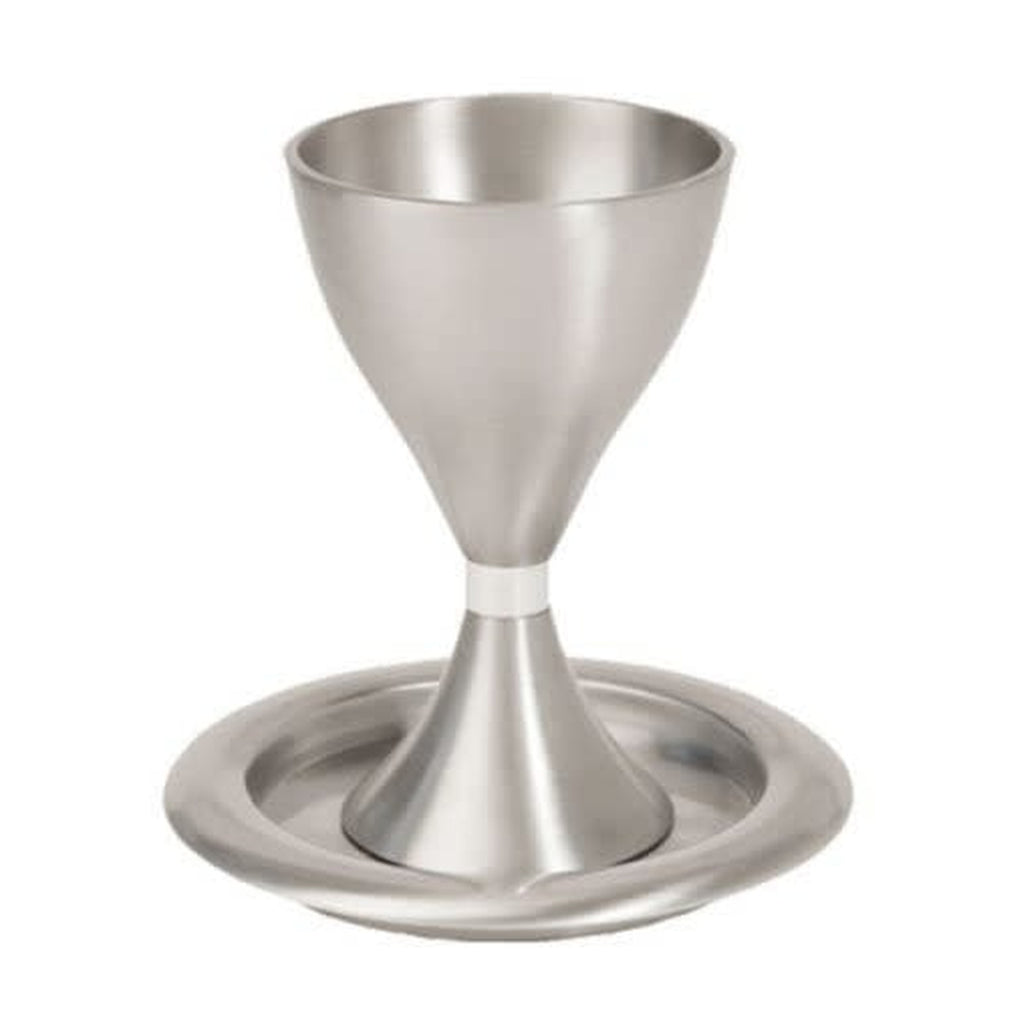 Kiddush Cup with Tray, Aluminum