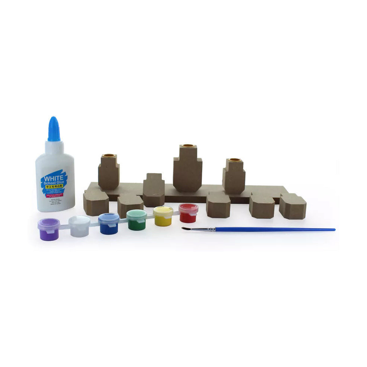 Create-Your-Own Dreidel-Shaped Wood Menorah