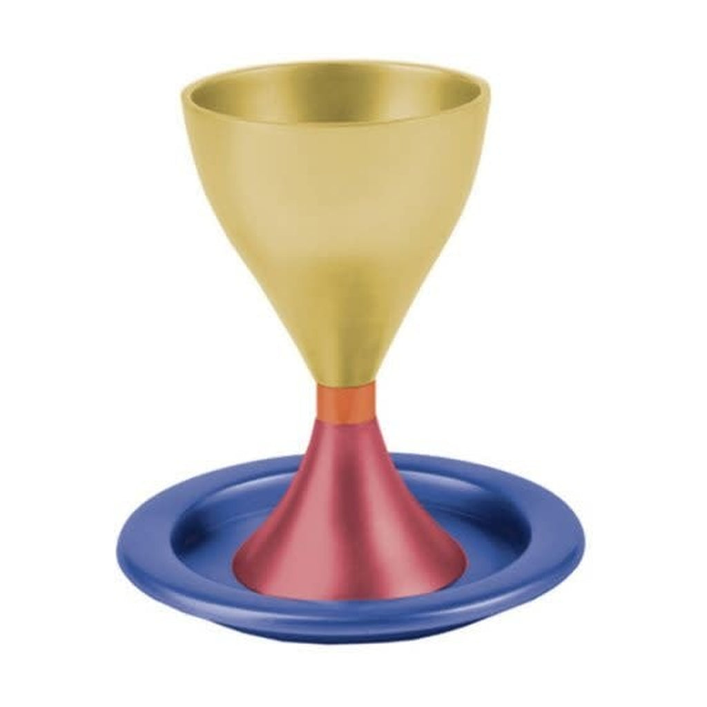 Kiddush Cup with Tray, Aluminum
