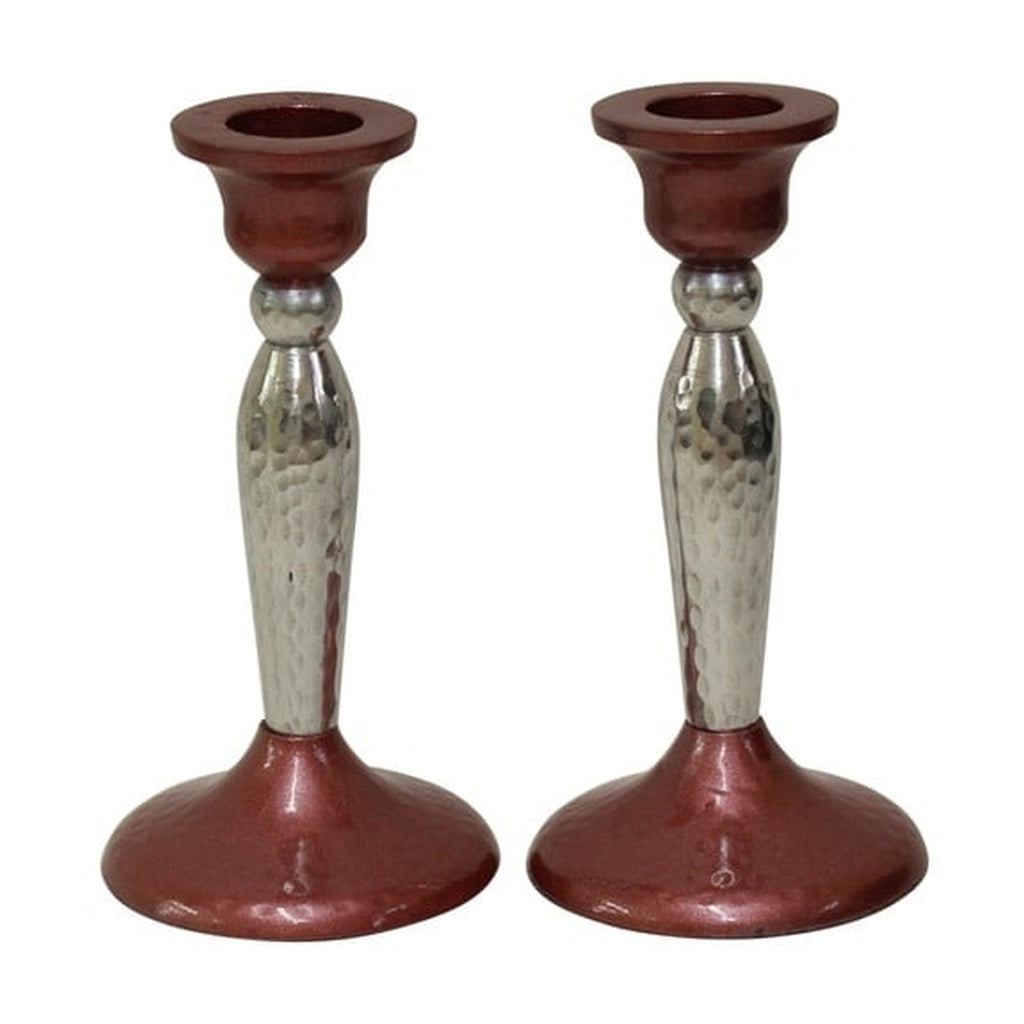 Hammered Candlesticks Set, Pink