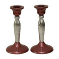Hammered Candlesticks Set, Pink