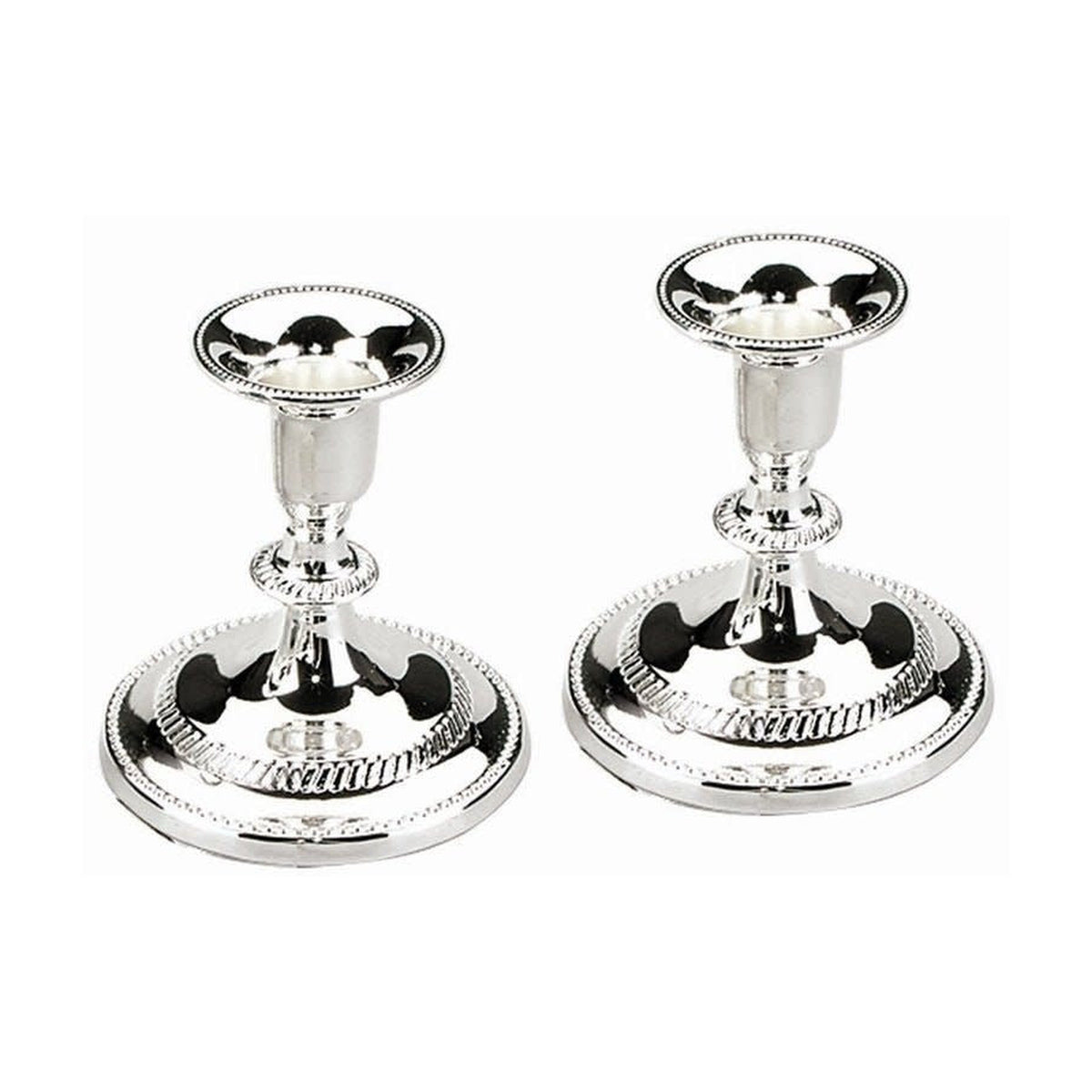 3" Candlestick Set - Silver Plated