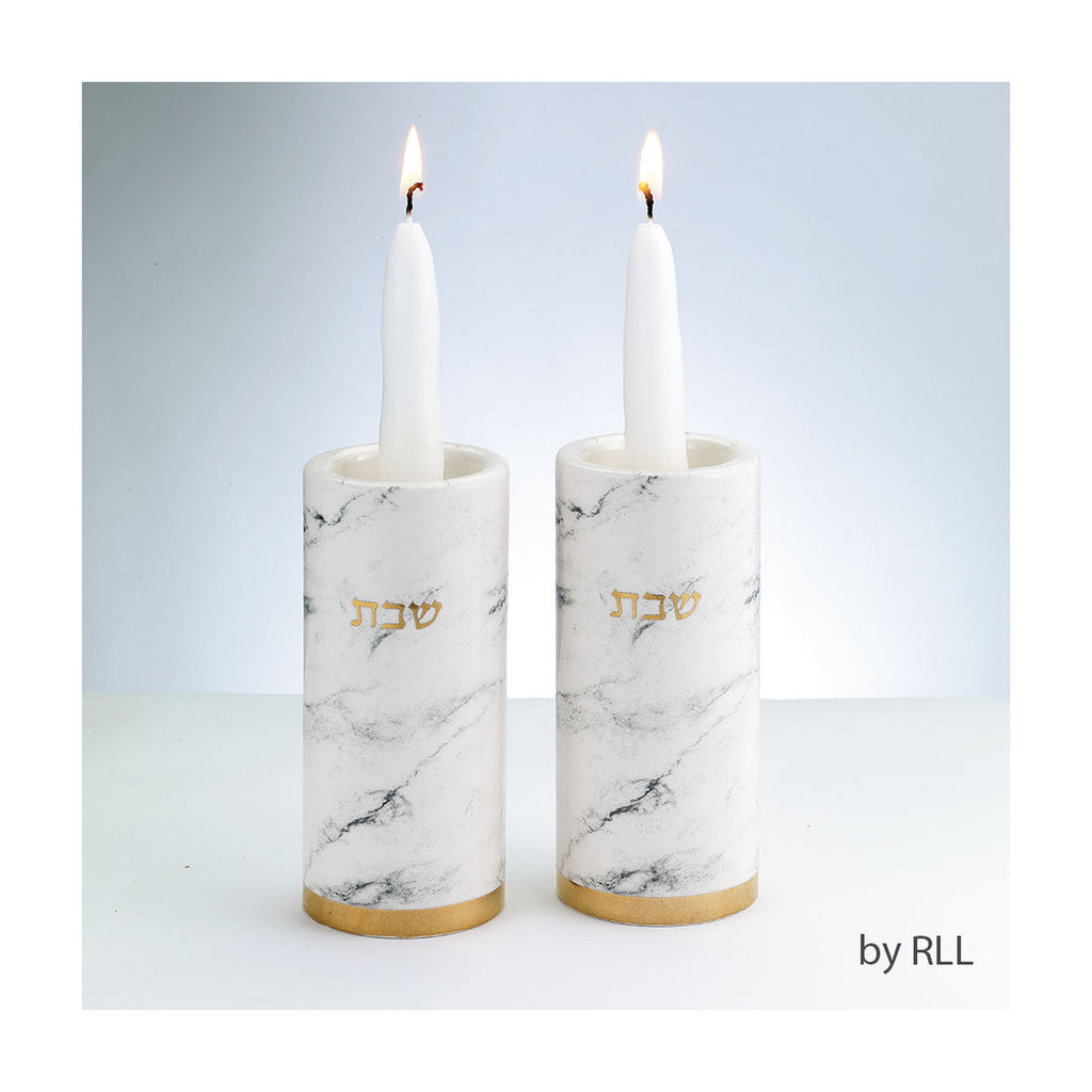 Candlesticks, Marble-Effect