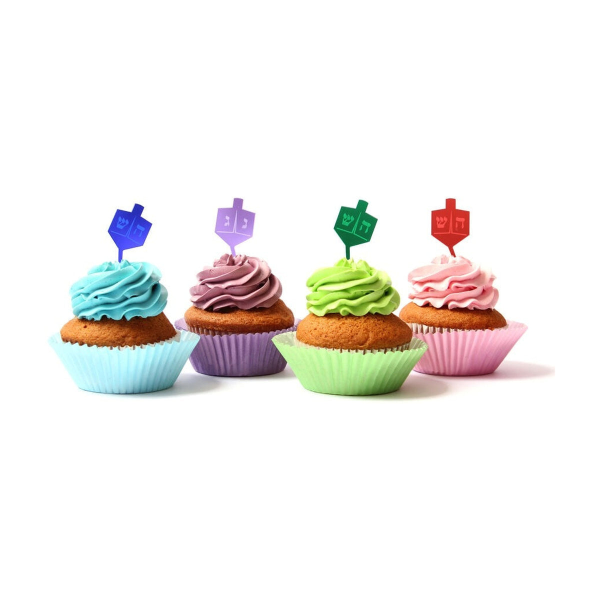 Dreidel Cake Toppers, 4-Pack