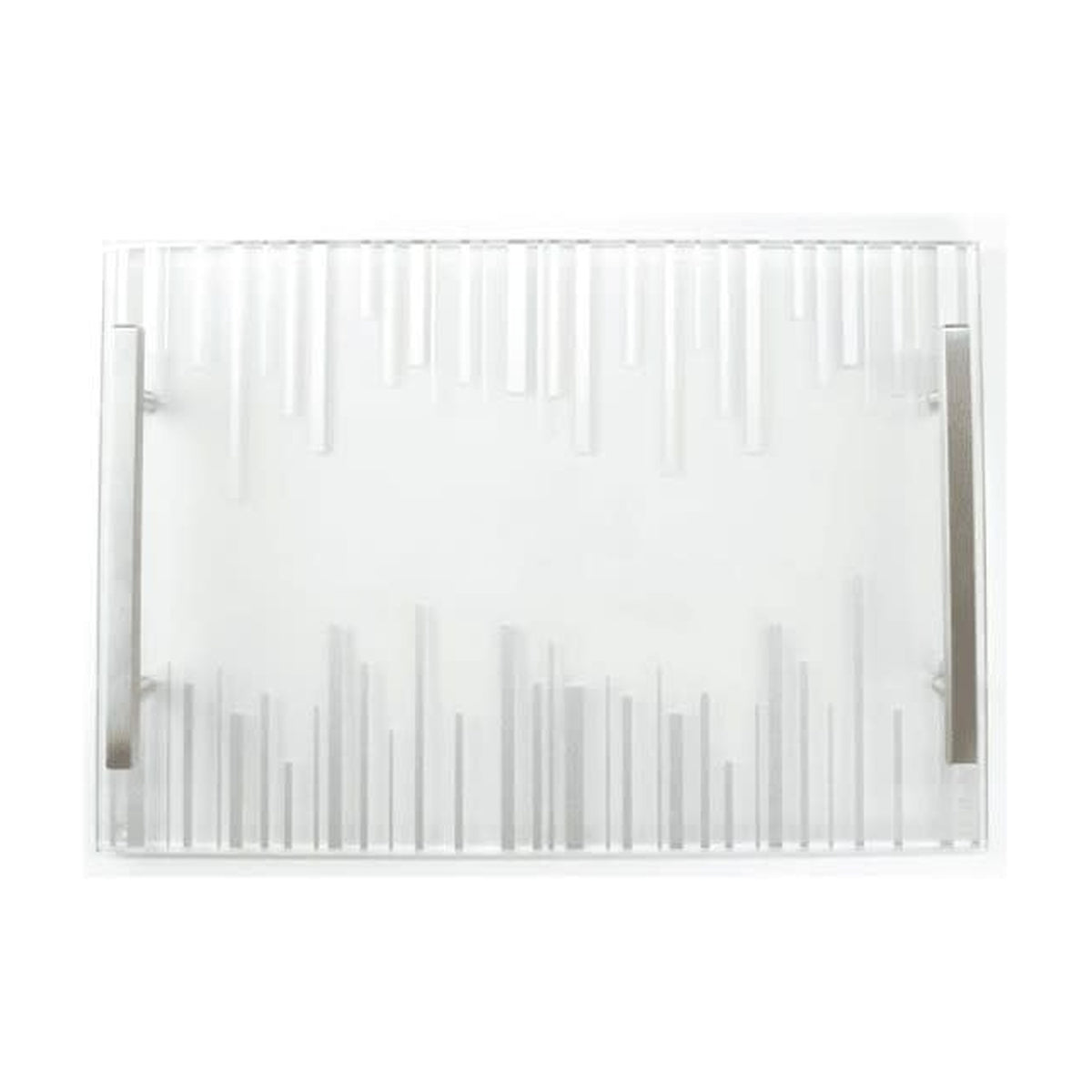 Challah Board, Lucite, Silver Stripes Design