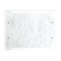 White Marble Design - Lucite/Glass Challah Tray - 16"x11"