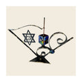 Dreidle with Fused Glass Decoration, Mixed Metals