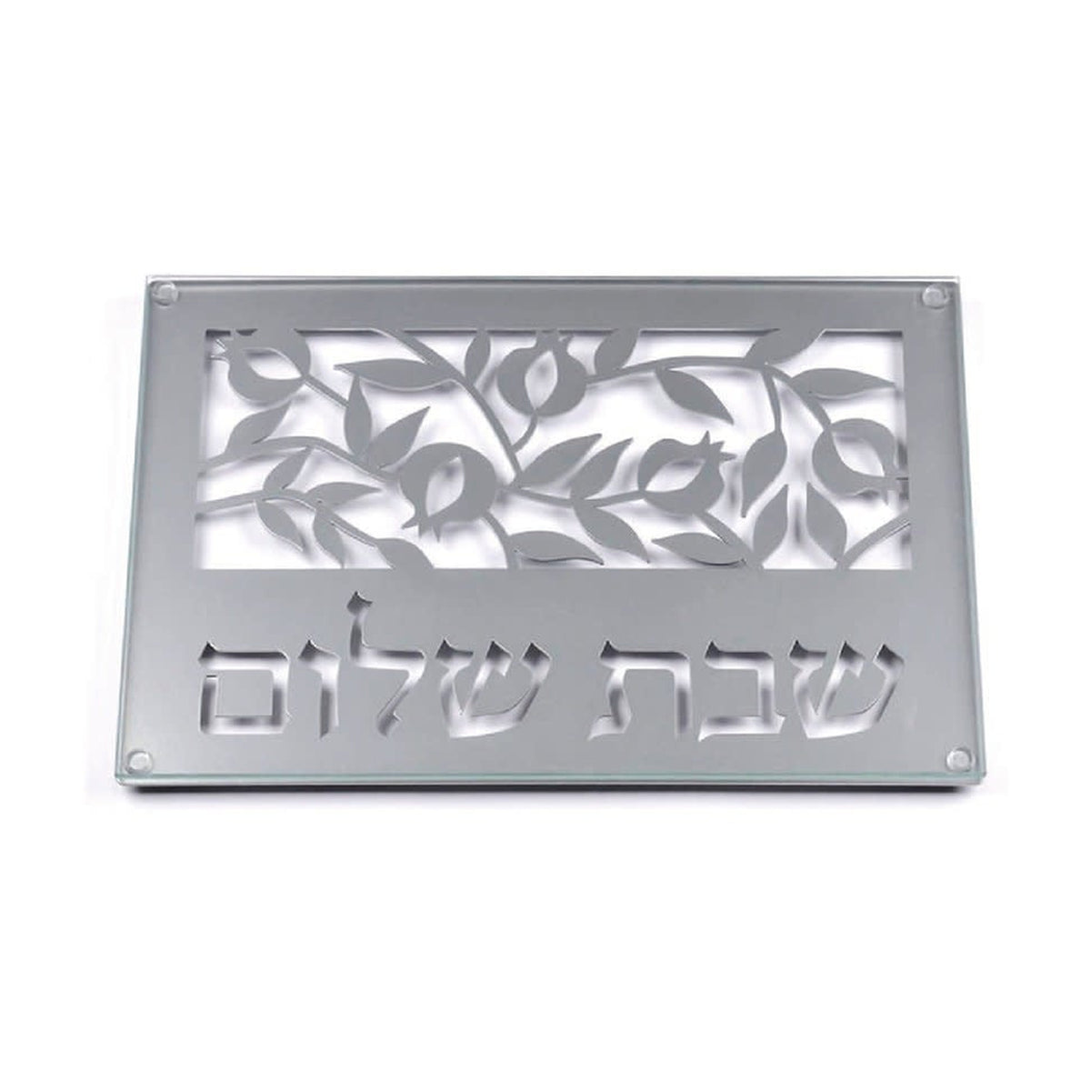 Challah Tray, Glass with Stainless Steel