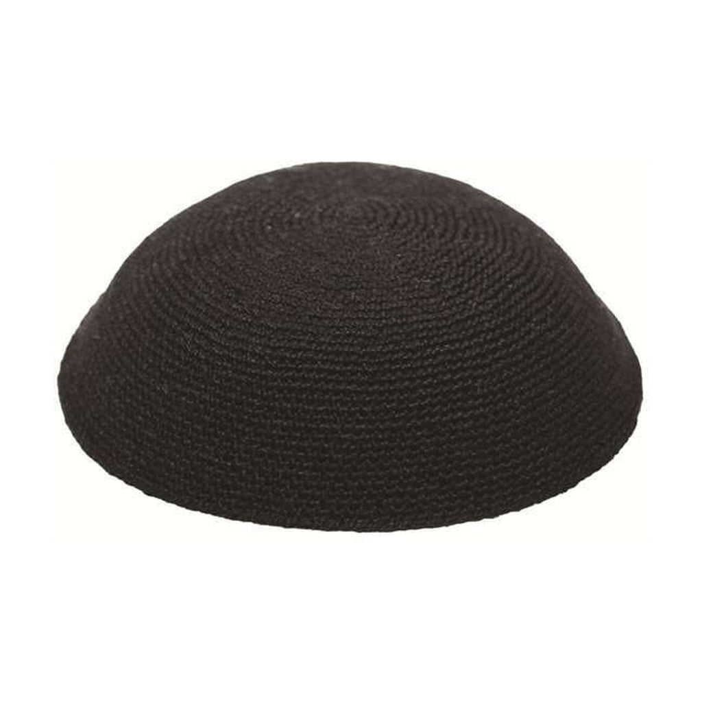 Black DMC Knit Kippah, 14cm