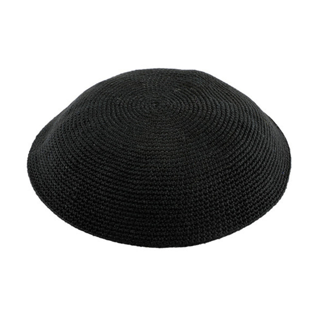 Black DMC Knit Kippah, 14cm