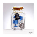 "Jar" Of Dreidels, 25 Metallic Silver/Blue Dreidels