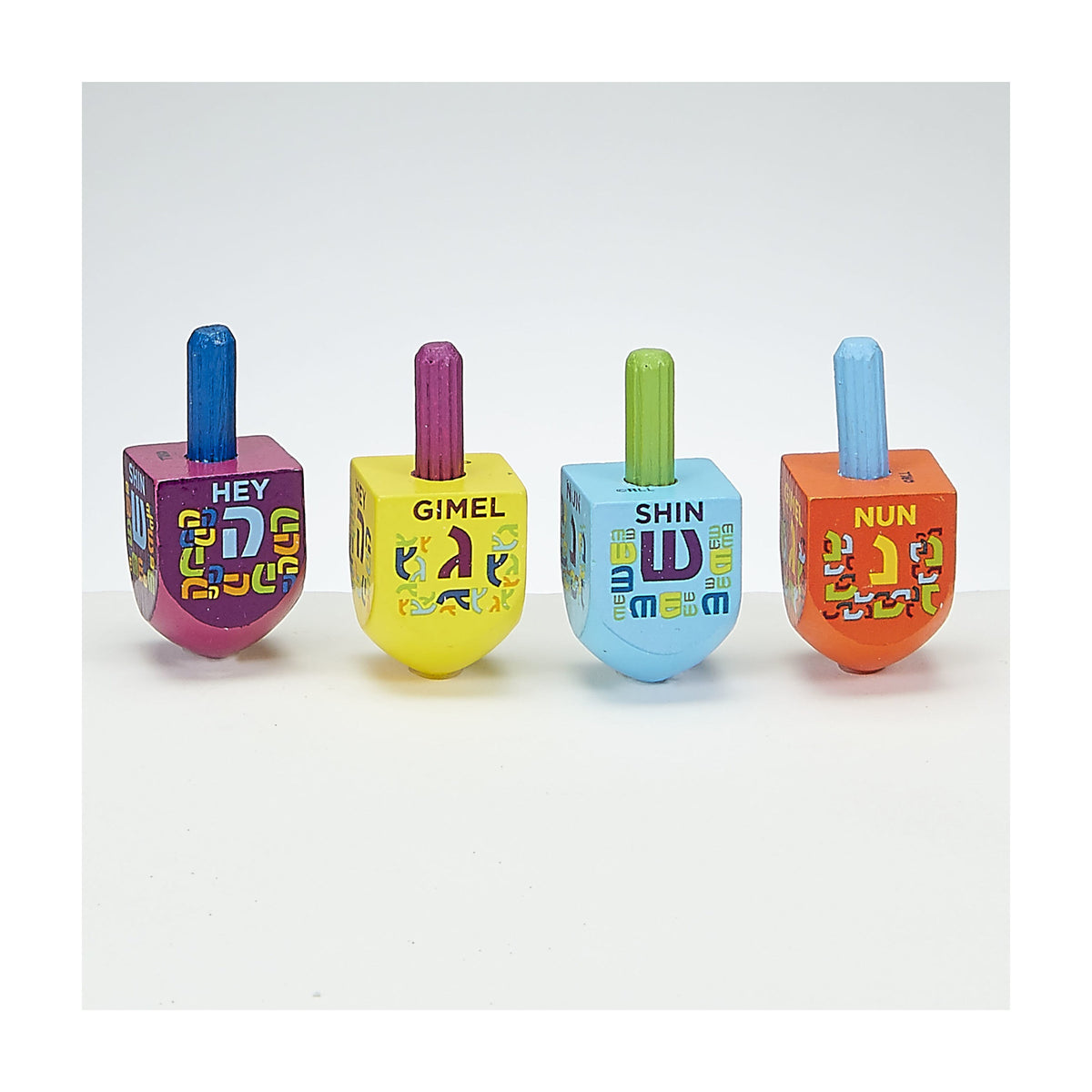 Handpainted Wood Dreidels, 1.5''