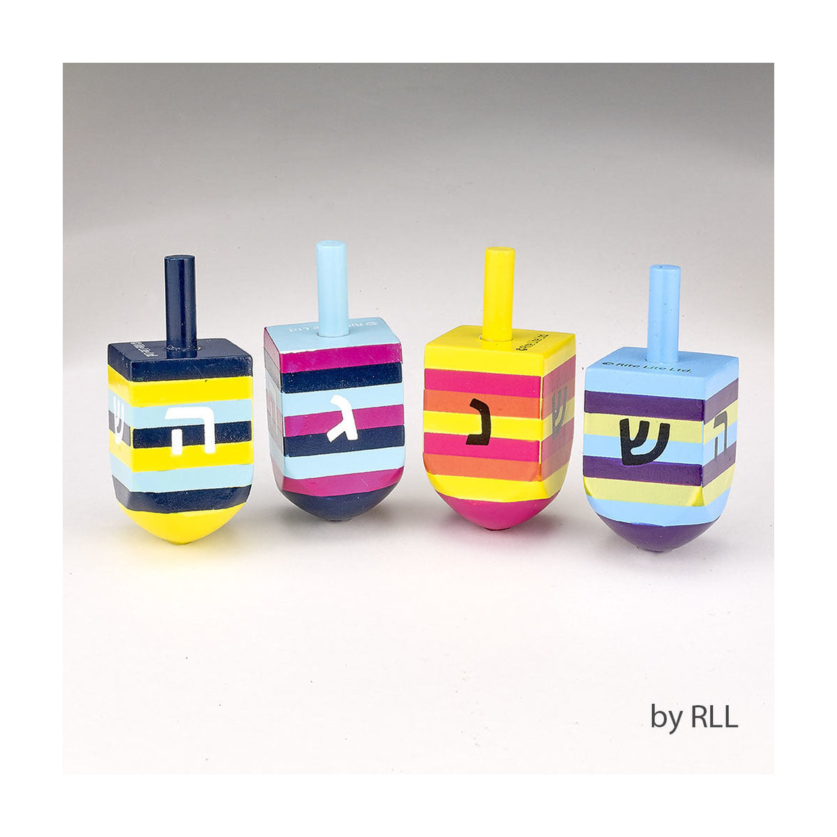 Large Wooden Dreidels, 4-Pack