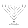 Large Display LED Electric Menorah Angled Rambam Shape - Silver