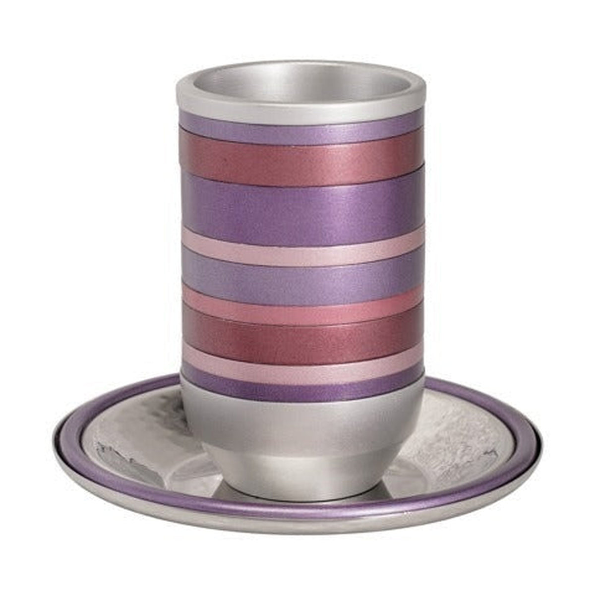 Kiddush Cup with Tray, Rings, Shades of Red/Purple