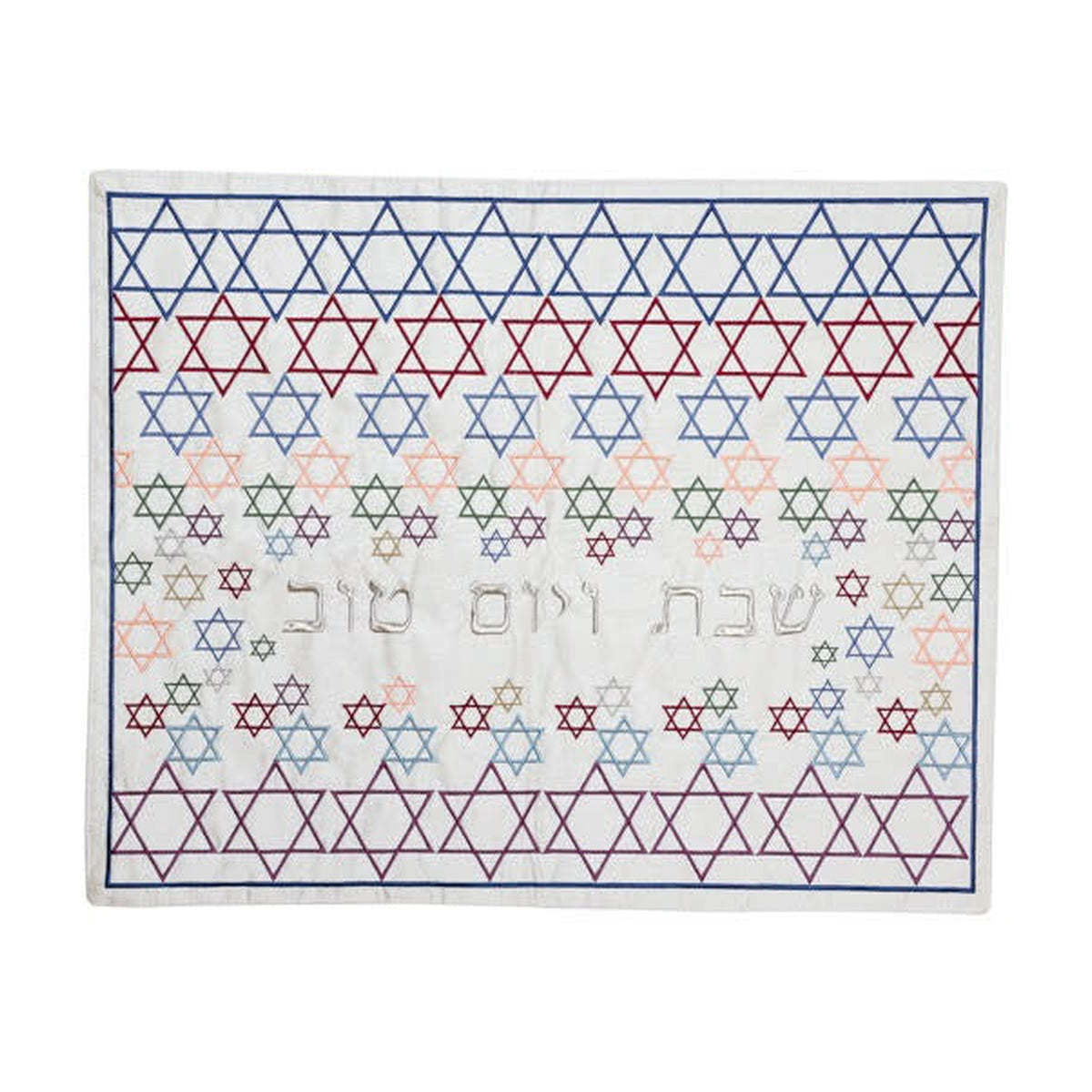 Embroidered Challah Cover, Multicolour Magen David