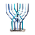 Anodized Flame Menorah - Blue