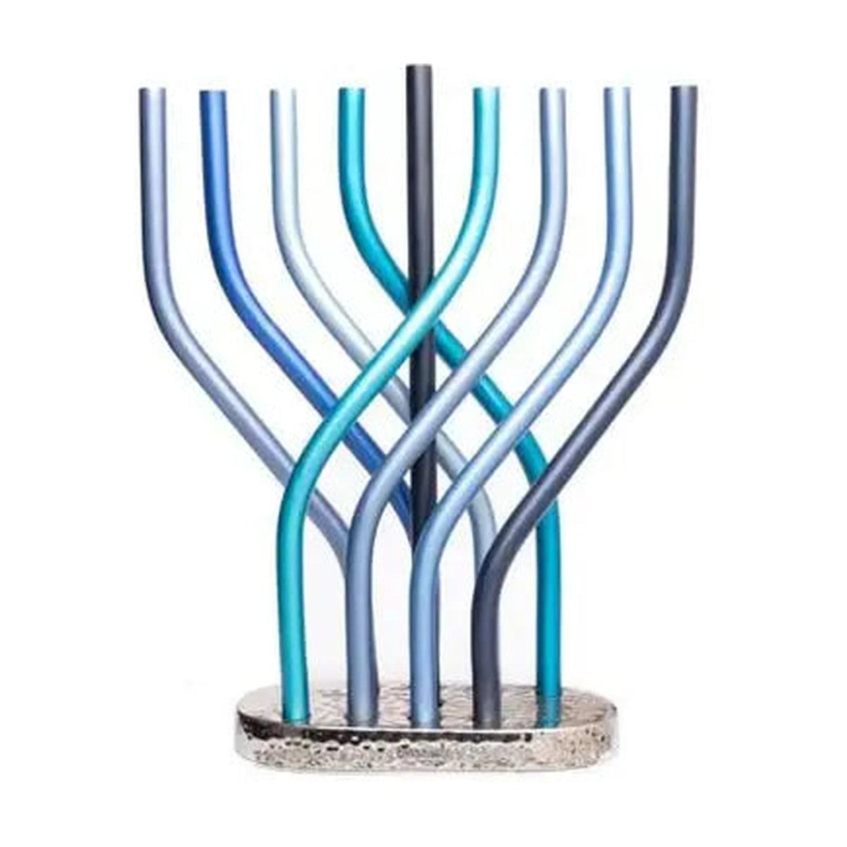 Anodized Flame Menorah - Blue