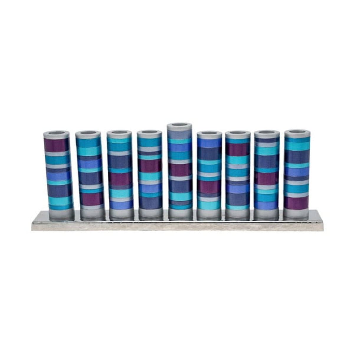 Yair Emanuel Aluminum Menorah, Shades of Blue & Purple