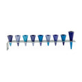 Cones Menorah, Aluminum, Shades of Blue