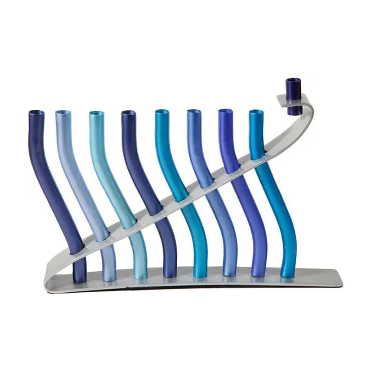 Aluminum Menorah, Blue