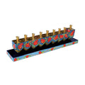 Menorah, Handpainted Pomegranate Design