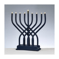 Metal Electric LED Menorah, Navy Blue