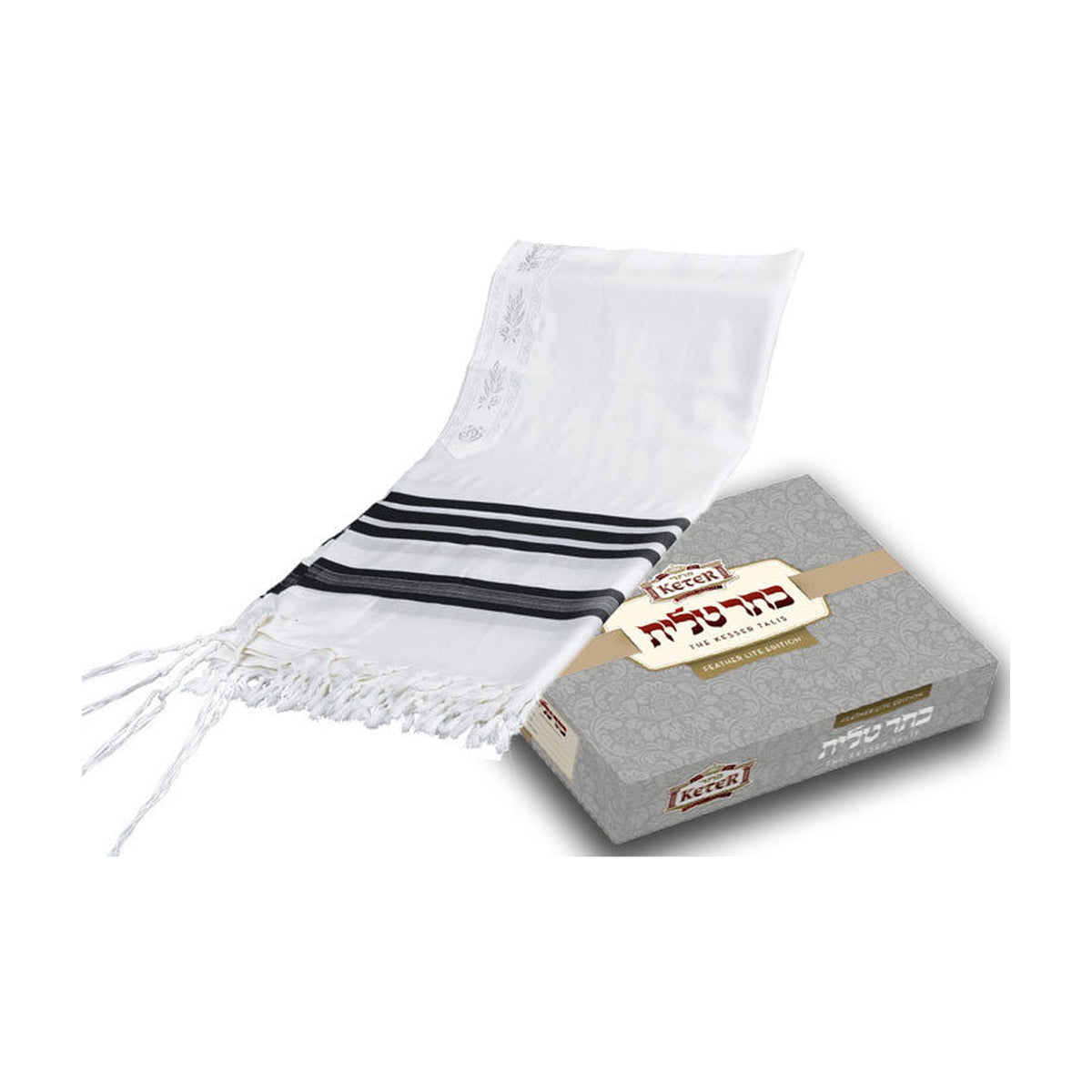Tallit, Feather Lite Edition Medium (55'' x 75'') Ashkenazi Avodat Yad (Handmade) Thick Gauge