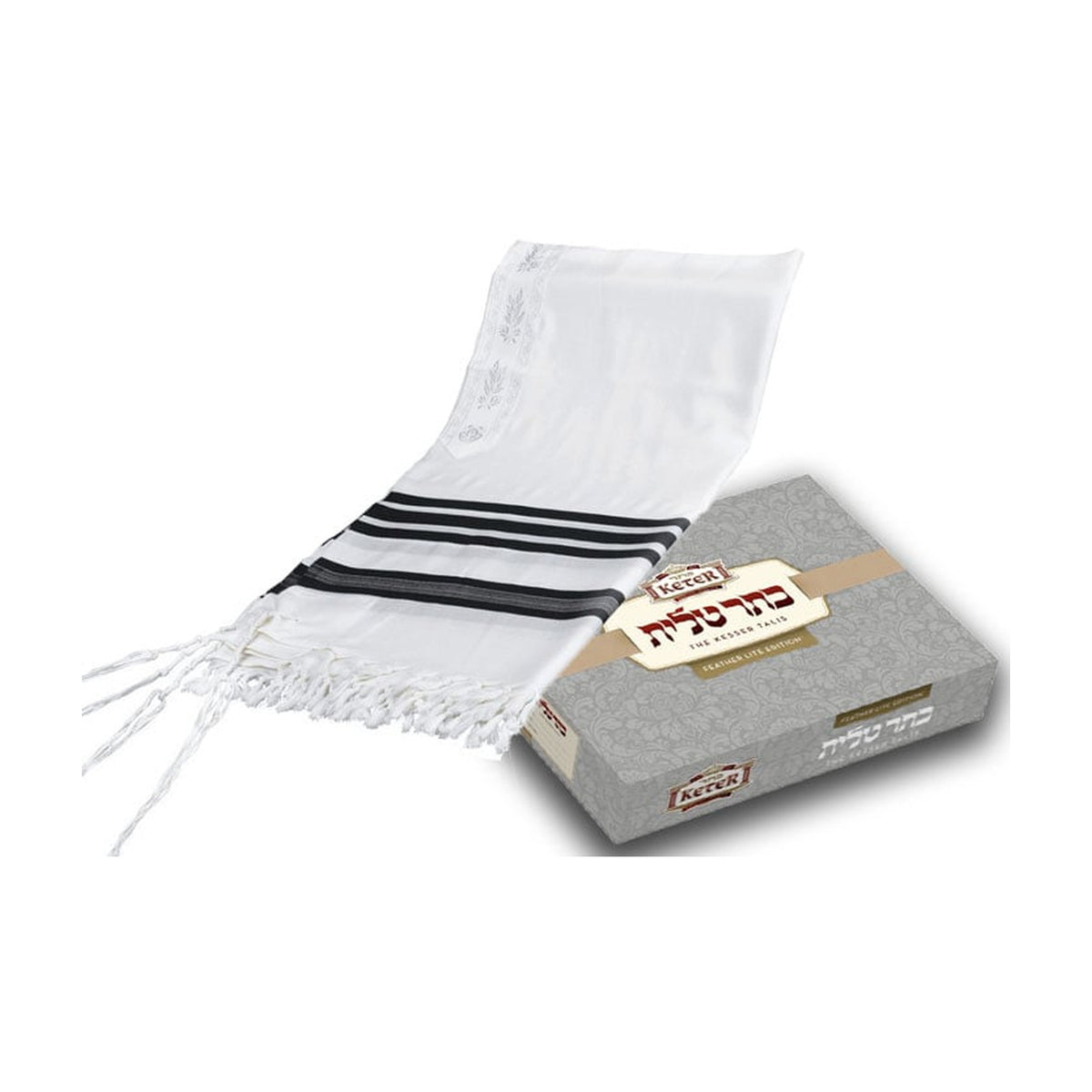 Tallit, Beit Yosef Feather Lite Edition Medium (55'' x 75'') Sephardi Avodat Yad (Handmade) Thick Gauge