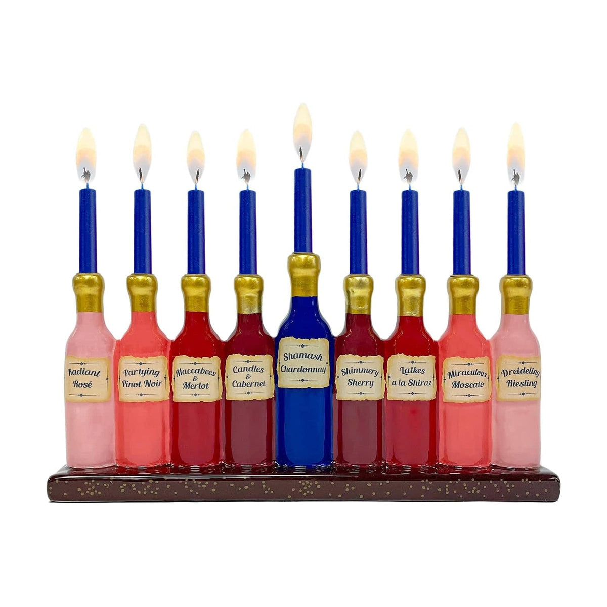 'Fine Wines'' Ceramic Menorah