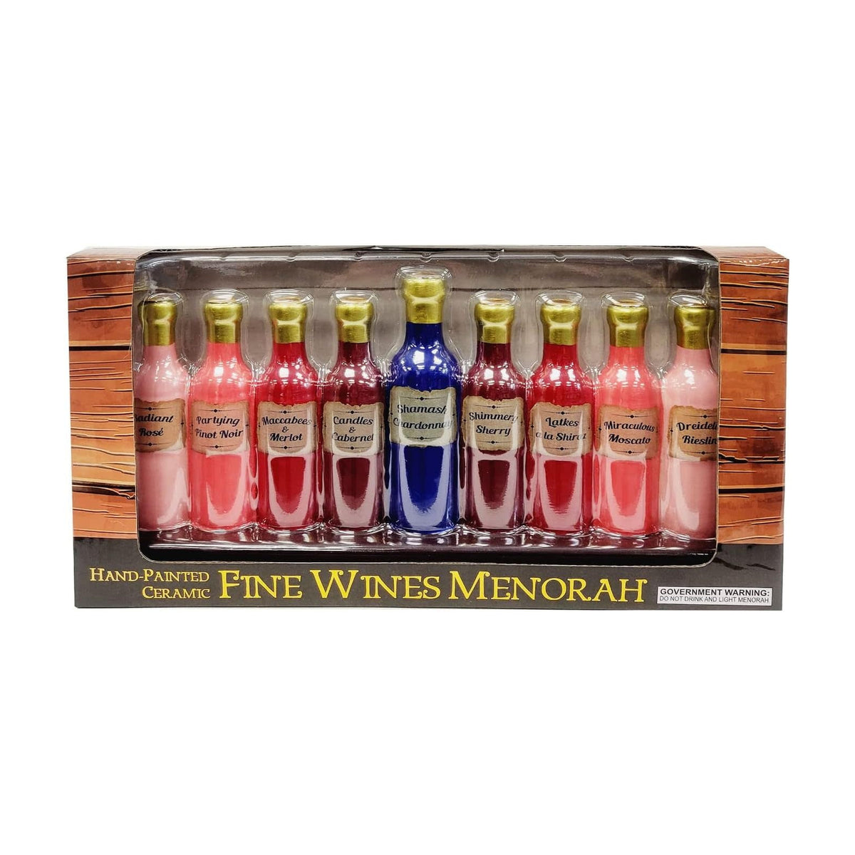'Fine Wines'' Ceramic Menorah