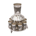8 Cup Kiddush Fountain - Nickel - 11" H / Large Cup 3.5" / Small Cup 2"