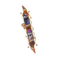 Mezuzah, Mixed Metal with Fused Glass