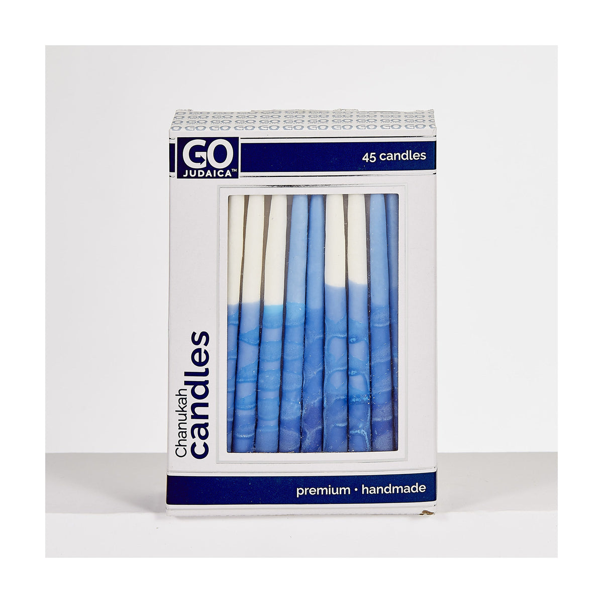Premium Chanukah Candles, Handcrafted, Blue and White