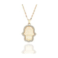 Hamsa Necklace with Crystals, Filigree